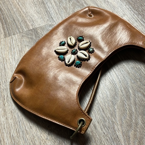 Steve Madden Leather Puka Shell Embellished Shoulder Bag - Picture 12 of 12